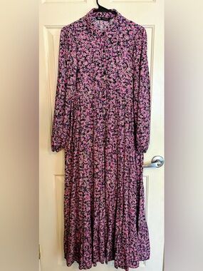 Zara floral long sleeve dress